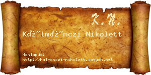 Kálmánczi Nikolett névjegykártya