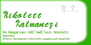 nikolett kalmanczi business card